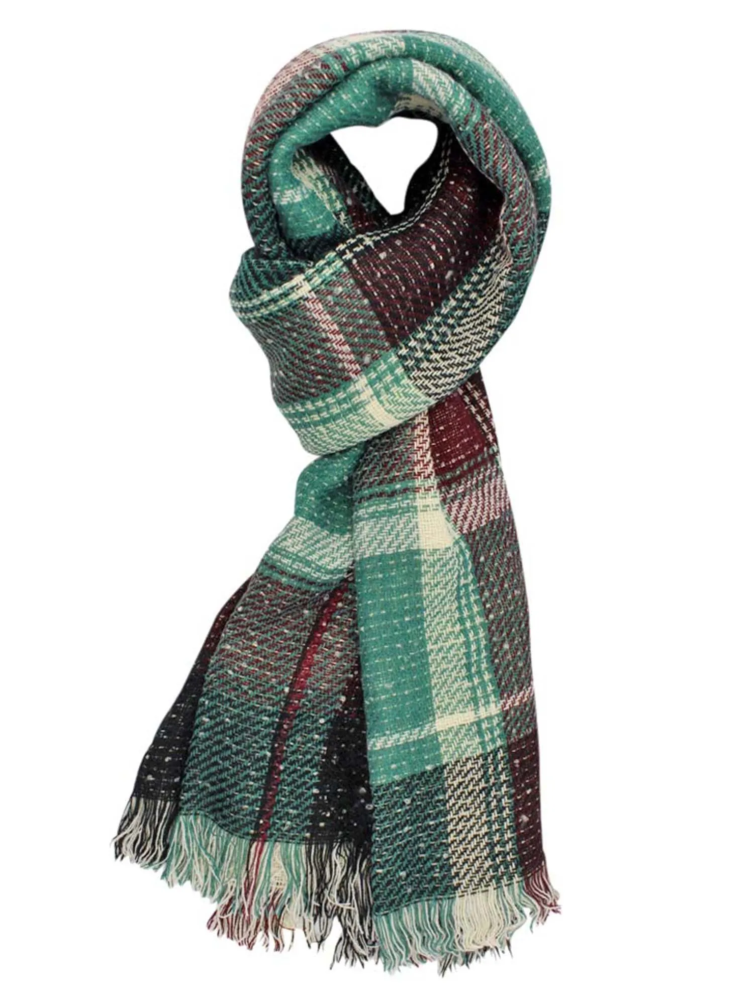 Vintage Style Plaid Blanket Scarf Wrap