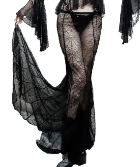 Webutante Mesh Spiderweb Maxi Skirt