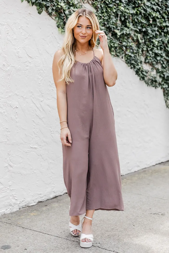 Wherever I Go Nutmeg Crepe Jumpsuit FINAL SALE