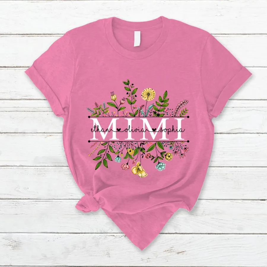 Wildflowers Mimi And Grandkids T Shirt