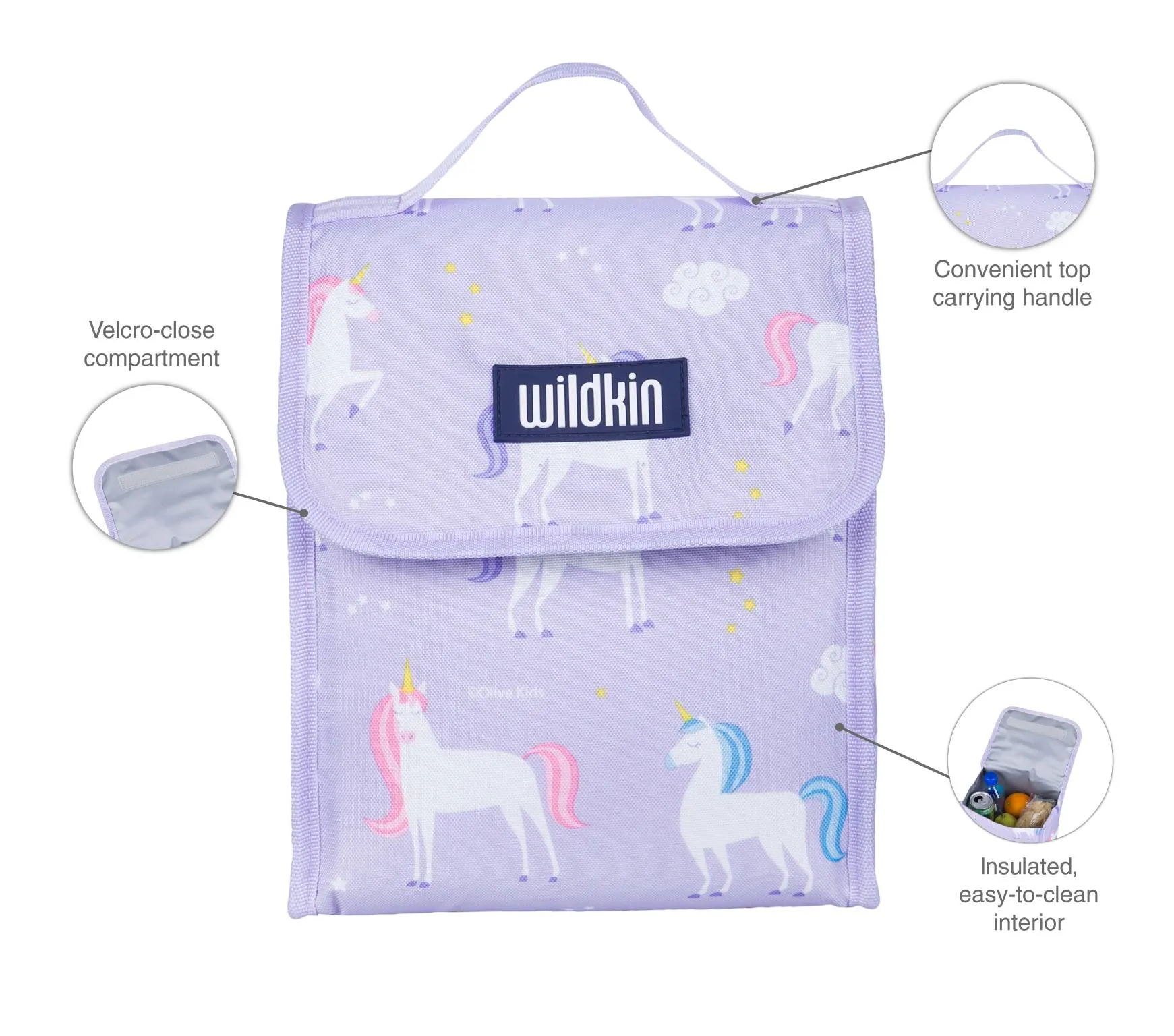 Wildkin Olive Kids Unicorns Lunch Bag [BPA-Free]