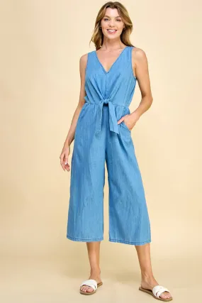 Winslow-Gaucho Sleeveless Denim jumpsuit