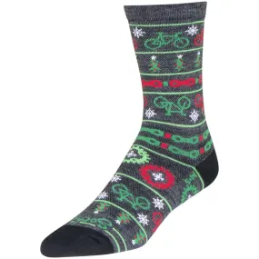 Wool Ride Merry Crew Bike Socks - Multi-Color