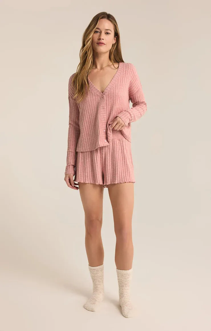 ZSUPPLY Mara long sleeve cardigan lounge top-Rosebud