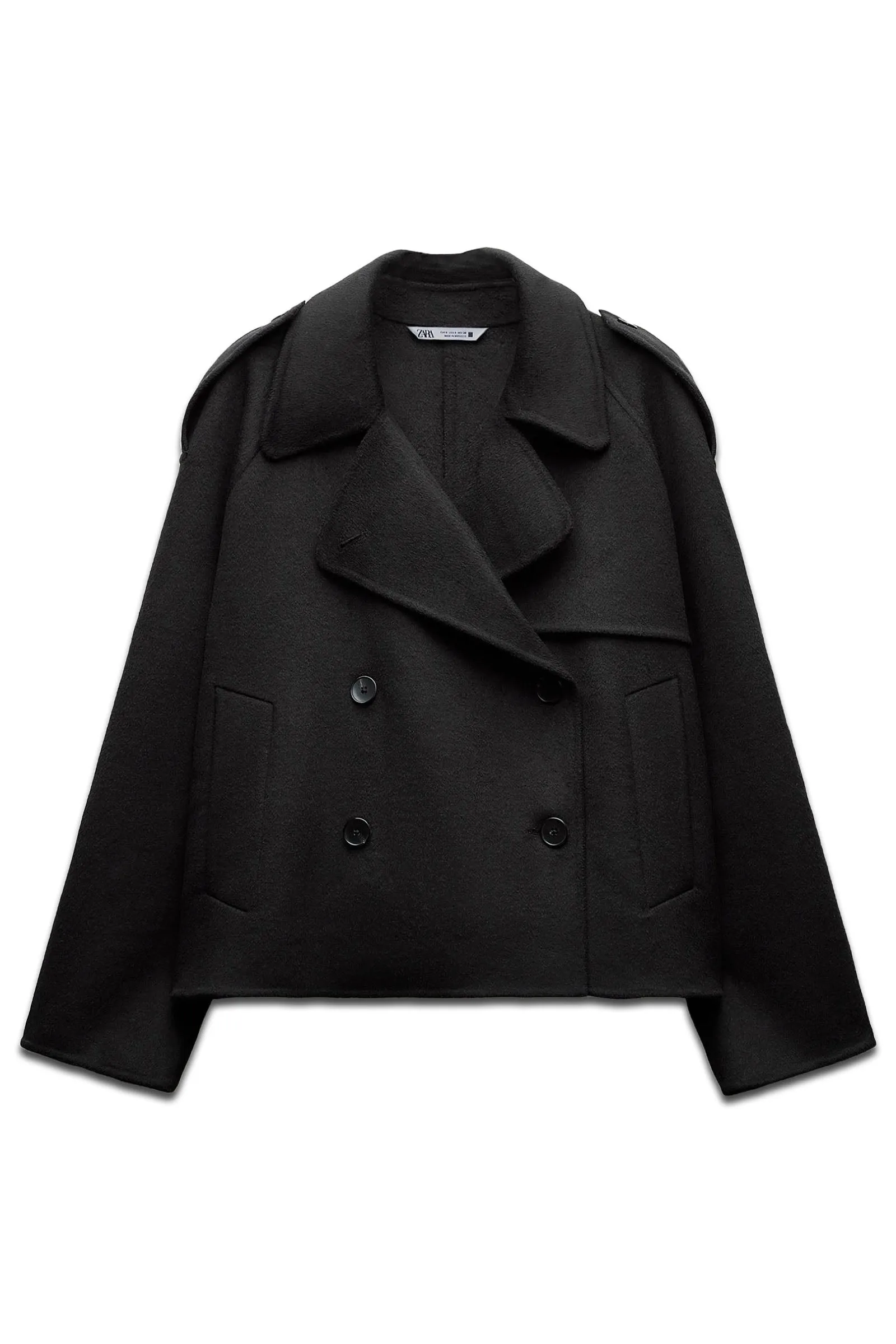 ZW Collection Cropped Wool Coat